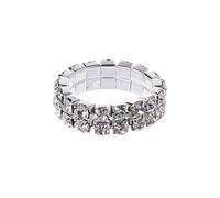 Crystal Inlaid Elastic Stretch Jewelry Decor Promise Friendship Engagement for Women Feather