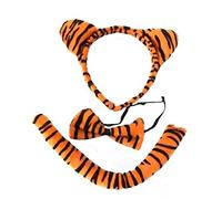 Crystal Innovation 4275 Tiger dress up set with aliceband/elastic bow and tail. Small size aliceband 10x13cm