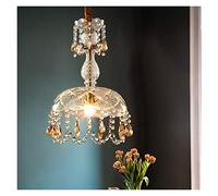 Crystal Internet Celebrity European Retro Bedroom Bedside Pendant lamp Dining Room Living Room tv Wall bar Crystal Single Head Small
