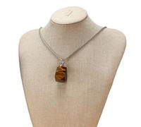 Crystal Jade Aromatherapy Pendant - Teardrop Shaped Essential Oil Bottle with Prismatic Facets for Perfume and Aromatherapy(Tiger eye stone)