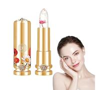 Crystal Jelly Flower Lipstick, Color Changing Lipstick, Lip Gloss Tinted, Warm Change Colour Changing Lip Gloss, Long Lasting Moisturising Clear Flower Lip Gloss