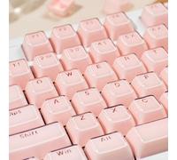 Crystal Jelly Keycap, Bright Pink Through Custom Keys, 135 Key OEM Profile Key Set, Cute Translucent Keys for Mechanical Keyboard 61/68/84/87/98/100 Cherry MX
