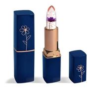 Crystal Jelly Lipstick with Fresh Flowers Inside Moisturizer Clear Lip Gloss Balm Changing Temperature Lipstick Mood Color