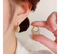 Crystal Jewelled Handbag Shape Earrings PEACH ACCESSORIES Gold One Size