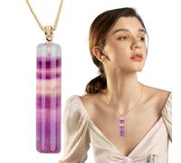Crystal Jewelry - Fluorite Crystal Necklaces,Stylish Chain Gem Jewelry for Wedding Daily Wear Formal Parties Evening Events Casual Outings Date Night Friend Family Girls