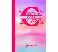 Crystal Journal: Personalized Custom First Name Personal Writing Diary | Cute Pink & Purple Watercolor Effect Cover | Daily Journal for Journalists & ... Write about your Life Experiences & Interests