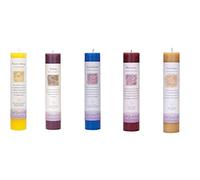 Crystal Journey Reiki Charged Herbal Magic Pillar Candle Bundle of 5 (Positive Energy, Healing, Good Health, Motivation, Confidence)