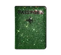 Crystal Key Purse Bag Diamond Rhinestone Card Case Passport Holder Vacation Travel Accessories Passport Holder Cover Traveling Passport Case for Men Women, green, Fashion