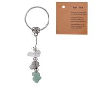 Crystal Keychain with Card, Good Luck Bead Moonstone Key Chain Ideal Key ring Birthday Graduation New Beginnings Promotion New Job Coworkers Leaving Going Away Farewell Inspirational Keyring Gifts