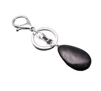 Crystal Keyring In Droplet Shape, Natural Gemstone Key Ring Chain, Crystal Purple Crystal Powder Pendant Keychain For Women Girls, Keyring Men Women, Bag Decorative Handmade Charm,Black Onyx,15Mm