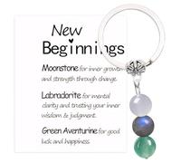 Crystal Keyring, New Beginnings Gifts for Women, Healing Crystal Keyring for Women, New Beginning Gifts, Good Luck Inspirational Gifts, Farewell Gifts for Coworker, Divorce Breakup Get Well Gift
