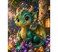 Crystal Kingdom Dragon Composition Notebook: Wide Ruled Enchanted Writing Journal for Kids, Students, School Notes, Creative Stories, and Fantasy Creature Lovers