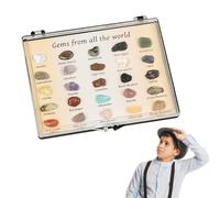 Crystal Kit - Mixed Rocks Minerals Educational Set, Polished for Young Scientists Natural Specimen Collection for Kids, Ages Science Learning Toy Gift | Birthday Surprise for Boys