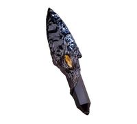 Crystal Knife Arrow Head Obsidian Knife Arrow Head，Unique Handmade Dagger-Spiritual Altar Tool，for Home Decoration(Black)