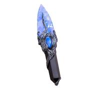Crystal Knife Arrow Head Obsidian Knife Arrow Head，Unique Handmade Dagger-Spiritual Altar Tool，for Home Decoration(Blue)