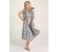 Crystal Kobe Printed Lurex Clip Dot Maxi Dress FLAMINGO PINK COMBO EXTRA SMALL