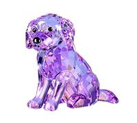 Crystal Labrador Dog Puppy Figurine Animals Lovely Craft Home Decor Ornaments Collectible Birthday Gifts (Purple)