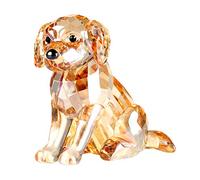 Crystal Labrador Dog Puppy Figurine Animals Lovely Craft Home Decor Ornaments Collectible Birthday Gifts (Gold)