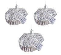Crystal Lampshade 3-Tier Interlocking Lamp Shade Modern Pendant Light Fixture Crystal Effect Lampshade 31cm Pack of 3
