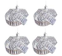 Crystal Lampshade 3-Tier Interlocking Lamp Shade Modern Pendant Light Fixture Crystal Effect Lampshade 31cm Pack of 4