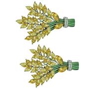 Crystal Lavender Brooches Pins, Weddings Party Brooch Accessories, Plant Lapel Pins for Coat Sweater Scarf Hat Backpacks(2pcs Yellow)