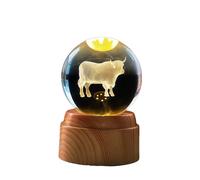 Crystal LED Globe Lamp Highland Cow Rotating 3D Night Light Illusion Effect