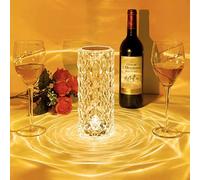 Crystal Led Touch Table Lamp , Rechargeable Rgb Diamond Rose Bedside Light