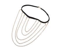 Crystal Leg Chains Rhinestone Tassel Thigh Chain Layered Body Jewelry for Women Beach Rave Party, L, Metal, No Gemstone