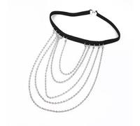 Crystal Leg Chains Rhinestone Tassel Thigh Chain Layered Body Jewelry for Women Beach Rave Party, L, Metal, No Gemstone