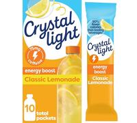 Crystal Light Energy Boost Lemonade Drink Mix, 10 ct On-the-Go Packets