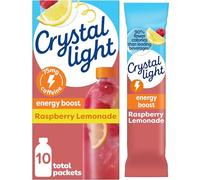 Crystal Light Energy Boost Raspberry Lemonade Drink Mix, 10 ct On-the-Go Packets