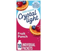 CRYSTAL LIGHT FRUIT PUNCH DRINK MIX ON THE GO 10 PACKET BOX AMERICAN