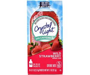 Crystal Light On The Go Wild Strawberry With Caffeine, 10 Packets (Pack Of 4)