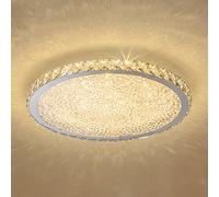 Crystal Lighting, Luxury LED Crystal Chandelier Lamp Cool White Flush Mount Pendant Light Fixture, for Kitchen/Dining Room/Hallway/Bedroom,35 * 3CM/13.7 * 1.1in-SteplessDimming,Hanging Light(8
