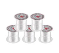 Crystal Line Beads String Wire Elastic Thread Jewelry DIY Material for Professional Craft and Home Personal Use 5 Rolls White Black Optional (No. 8 white)