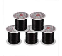 Crystal Line Beads String Wire Elastic Thread Jewelry DIY Material for Professional Craft and Home Personal Use 5 Rolls White Black Optional (No. 7 black)