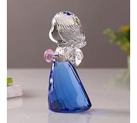 Crystal Little Angel Christmas Birthday Gifts Cherub Figurine Paperweight Decor Ornaments Art Collecible (Blue)