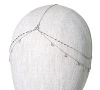 Crystal Long Tassels Head Chain Bridal Jewelry Rhinestone Forehead Chain Fashionable Headpiece For Ladies Hair Accessory Lady Headpiece