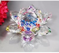 Crystal Lotus Flower Bouquet Large Size Craft Home Decoration Birthday Wedding Gift Crystal Glass Multicolor