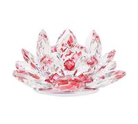 Crystal Lotus Flower Crafts Paperweights Glass Lotus Model Red