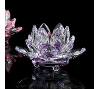CRYSTAL LOTUS FLOWER ORNAMENT LARGE CRYSTOCRAFT HOME DECOR FREE P&P UK - 13CM
