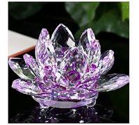Crystal Lotus Flower Solar Spin System Ornament, 10 cm Crystal Lotus Flower Natural Stones and Minerals Feng Shui Sphere, Rose Collectible Floral Glass Ornaments for Home, Party, Wedding