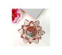 Crystal Lotus Red Flower Crafting Home Decoration 13cm Wedding Gift