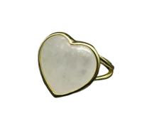 Crystal Love Heart Rings Gemstone Quartz Bead Jewerly Adjustable -Clear Quartz-1PC (Random Pick)