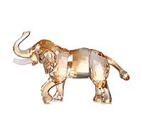 Crystal Lucky Elephant Figurine Collection Ornament Statue Animal Collectible Home Decor (Gold)