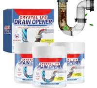 Crystal Lye Drain Opener, Glug Drain Opener, Powerful Pipe Dredging Agent, Sink & Drain Cleaner Powder, All-Purpose Drain Cleaner for Kitchen Toilet (3pcs)