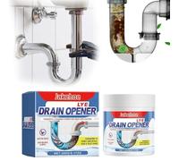 Crystal Lye Drain Opener,Powerful Pipe Dredging Agent,260g Crystal Lye Drain Opener Powder,All-Purpose Drain Cleaner for Kitchen Toilet,for Unclog Drains,Bathroom Sinks,Kitchen Sinks,Shower Pipes