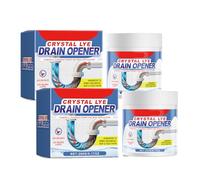 Crystal Lye Drain Opener, Powerful Pipe Dredging Agent, Crystal Lye Drain Opener Powder, All-Purpose Drain Cleaner for Kitchen Toilet, Unclog Drains, Bathroom,Kitchen Sinks, Shower Pipes (2PC)