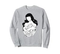 Crystal Magic Hipster Grunge Alternative Art Astrology Sweatshirt, Adult Unisex, Heather Grey, Small