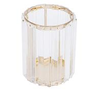 Crystal Makeup Brush Holder Organizer Elegant Transparent Pen Pencil Cup Stationery Container Storage Box for Dressing Table Home Decor Electroplated Iron Crystal Material